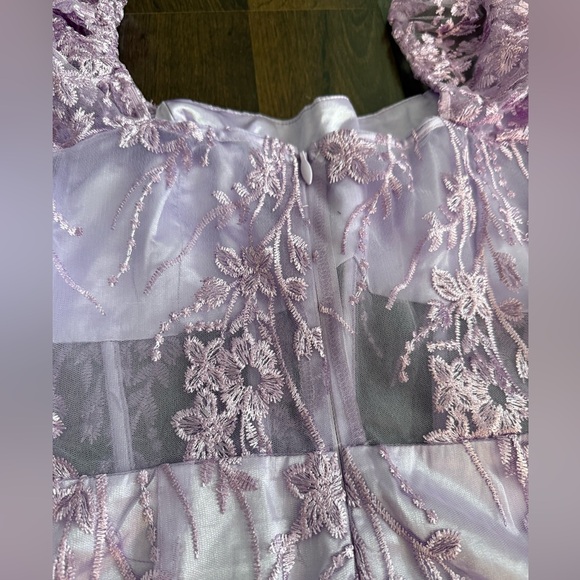 🆕 Lulus “Seriously Cute Lavender Embroidered Mesh Puff Sleeve Mini Dress” - Picture 13 of 13